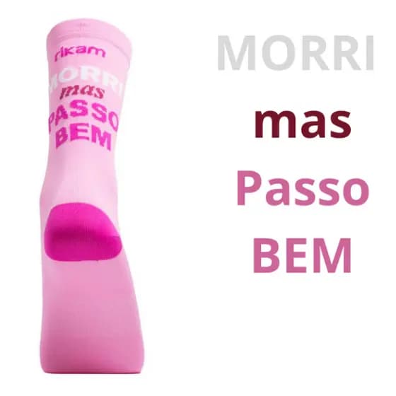 Meia Feminina Performance Corrida E Ciclismo Frase