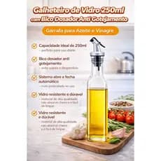 Galheteiro de Vidro 250ml para Óleo Azeite Vinagre