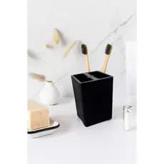 Porta Escova Preto para Banheiro | Divisória para Escovas e Pasta Dental
