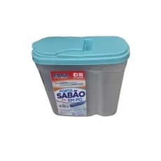 Porta Sabão em Pó para Roupas em Geral 1 L Branco e Azul Sabão em Pó e Sabão Líquido