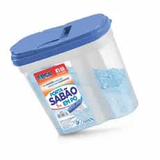 Porta Sabão em Pó 1kg com Tampa Pote Organizador para Lavanderia