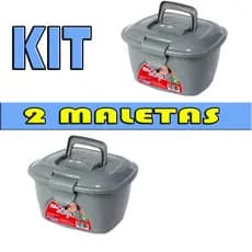 KIT 2 MINI MALETA PARA ESMALTE LADY BOX ROSA ORGANIZADORA