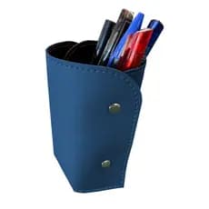 Porta Lápis em Couro Sintético Azul