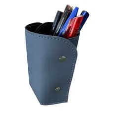 Porta Lápis em Couro Sintético Azul Oceano