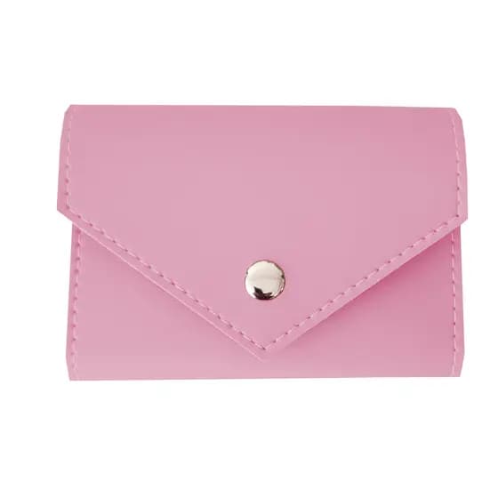 Carteira Feminina Premium de Couro Sintético Rosa Clarinho
