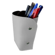 Porta Lápis em Couro Sintético Branco
