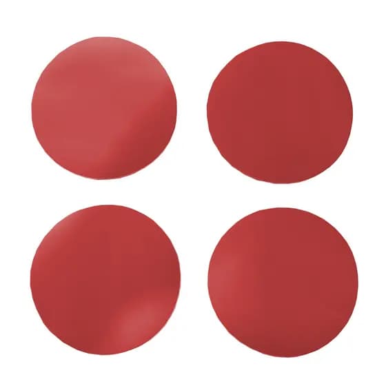 Conjunto de Porta Apoio de Copo Redondo em Couro Sintético Vermelho