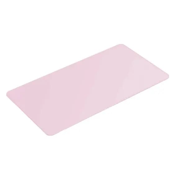 Mouse Pad Grande Couro Ecológico Rosa Claro Feltro Costurado Básico