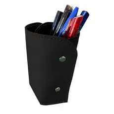 Porta Lápis em Couro Sintético Preto