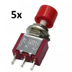 Chave de pressão 3pin C-NO-NC 6mm / Interruptor /sem trava/ Momentâneo / on/off (5peças)