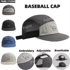 Chapéu Boné Aba Curta 5 Panel Bordado Malha Nylon CAMPING Corrida praia Ciclismo Uso Diário Streetwear Casal