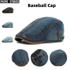 Boné De Beisebol Jeans Lavado Retrô Britânico Vintage Boina Unissex Masculino Feminino Casual Chapéu De Motorista
