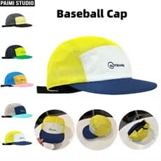 Five Panel Boné Aba Curta Bordado Malha CAMPING Corrida Ciclismo Uso Diário Streetwear Chapéu Masculino Feminino