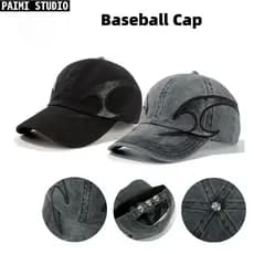 Boné Retro Bordado Streetwear Americano Algodão Tecido​ Uso Diário Camping Masculino Feminino Chapéu