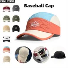 Boné Five Panel Bordado Moda Tecido Nylon Acampamento Uso Diário Streetwear Corrida Esporte Masculino Feminino Chapéu