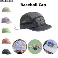 Chapéu Bone Maculino Boné Feminino Five Panel com Bordado Malha Vintage para Corrida praia Nylon Uso Diário Streetwear