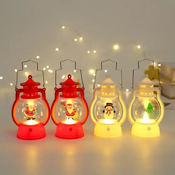 Lâmpada de vento de natal led vela eletrônica velho boneco de neve decoração de cena layout de cena portátil pequena lâmpada de óleo