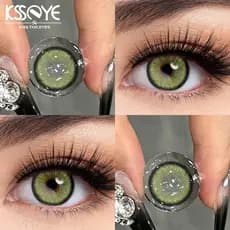 2 Unidades De Lentes De Contato KSSEYE Diamante Açúcar Verde/Cinza/Marrom/Azul Grau De Miopia (0-8.00) Uso Em 1 Ano Diâm