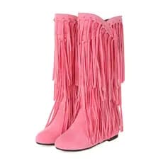 Novas botas femininas de outono e inverno, botas de borrola casuais, botas de cano alto de fundo plano, sapatos femininos cevada 40-43