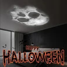 Crânio Halloween USB Projetor Luz Noturna Fantasma Lâmpada LED 360 Graus De Rotação Comutável Padrão Design Ambiente Esc