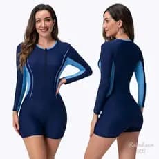 RS|Roupa De Praia Maiô de Uma Peça de Manga Comprida Manga Longa Maio Feminino Praia Maio Plus Size Natação Surf