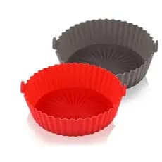 Kit2/ 4 Formas de Silicone para Air Fryer Antiaderente,Reutilizável,Livre de BPA, Alta Temperatura, For e Micro-ondas