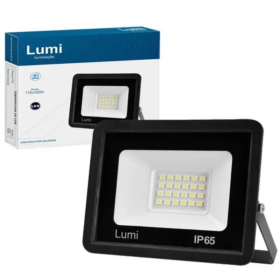Refletor Super Led 50w Holofote Slim Lumi Bivolt Prova D'água Cor Da Luz Branco Frio