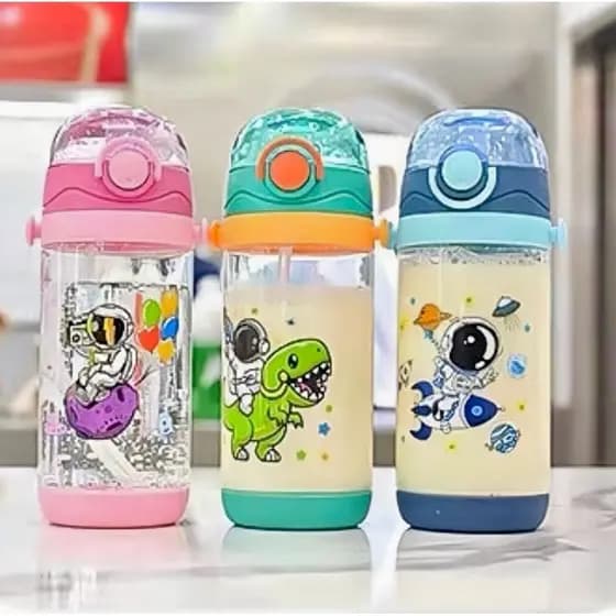 garrafa plástica astronauta infantil 550ml com alça