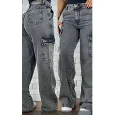 Calça jeans meninas,calça cargo grafite  c/ regulador .calça juvenil infantil tamanho 10ao 16