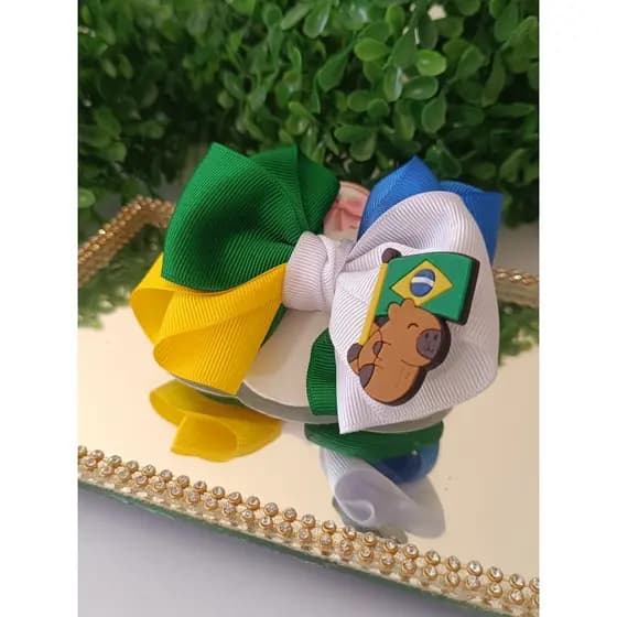 Laço copa do mundo / Laço Brasil / Laco verde amarelo azul e branco