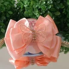 Laço com borboleta / Laço duplo / Laço infantil luxo / Laço rosa