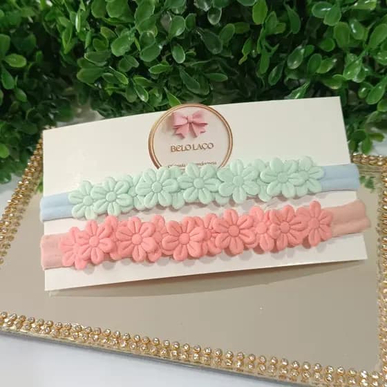 Faixa de bebê / Faixa infantil rosa / Faixa infantil azul / Faixa florzinha