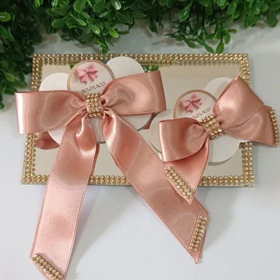 Laço mãe e filha / Laço rose / Kit mãe e filha / Laço luxo / Laço de ponta