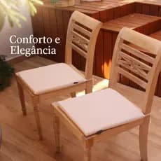 Kit 04 Almofadas para Assento Bland Natural 40x40cm Confortáveis, Decorativas e Ideais para Cadeiras