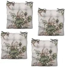 Kit Assento Futon Rustico Estampado 40cmx40cm 4 Peças