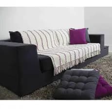 Manta Para Sofá 1,50m X 1,40m Xale 100% Algodão Urban Romana Listras