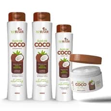 Kit Capilar Oleo de Coco Mahair Shampoo Condicionador Mascara Creme de Pentear