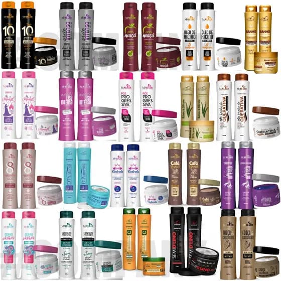 30 Produtos de cabelo ( 10 Kits ) Kit Shampoo + Condicionador + Mascara
