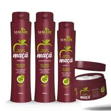 Kit Capilar Vinagre de Maça Mahair shampoo condicionador mascara creme de pentear