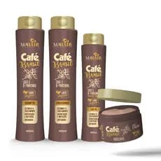 Kit Cafe Brasil Mahair Shampoo Condicionador Mascara Creme de Pentear - Hidratação Nutrição Crescimento Capilar