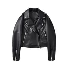 Mulheres Jaqueta De Couro Falso Primavera Outono Manga Longa Lapela Casaco Curto Feminino Motociclista Estilo Moto Preto