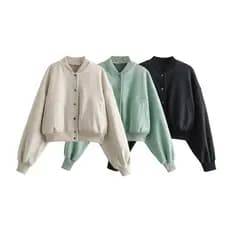 Mulheres Jaqueta Curta Feminina Single-breasted Manga Longa Casaco Casual Feminino Streetwear Moda
