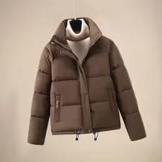 Casaco Acolchoado De Algodão Grosso Feminino Inverno Solto Gola Zíper Puffer Jaqueta Feminina Casual Sólido Parkas Outwe