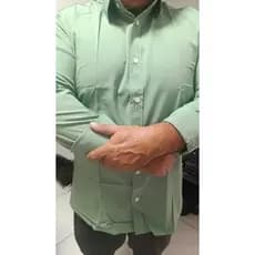 Camisa Social Masculina Manga L Slim Fit Modal Premium Sport Fino Não Amassa Respirável VERDE SÁLVIA