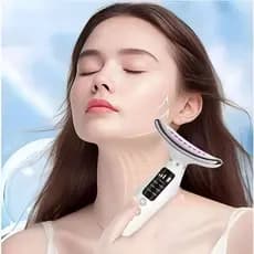 Massageador Portátil Beleza Pele Firmeza Pescoço Led de 7 Modos para Rosto e Pescoço - Alimentado por USB, Design