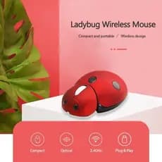 Rato Móvel Sem Fio 2.4G Mini Cartoon Portátil Animal Ladybug Shape 3000DPI Mouse Para Computador Com Receptor USB PC Mac Notebook