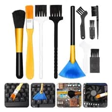 Conjunto de 10 escovas de limpeza de pó adequadas para fones de ouvido e teclados de computador