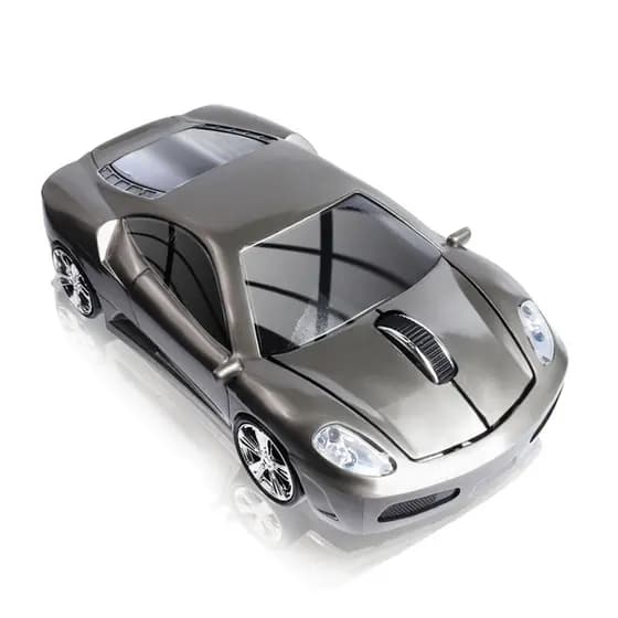 Mouse Sem Fio 2.4Ghz USB Ergonômico 1600DPI Para Jogos De Computador Em Formato De Carro Com Luz Led PC Notebook Laptop