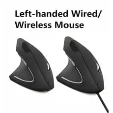 Mouse Vertical Sem Fio /com fio 2.4G Para Mão Esquerda 1600DPI Portátil USB De Jogo PC E Laptop