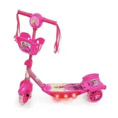 Patinete Infantil Barbie Meninas 3 Rodas Com Musica e Luz + Protecao